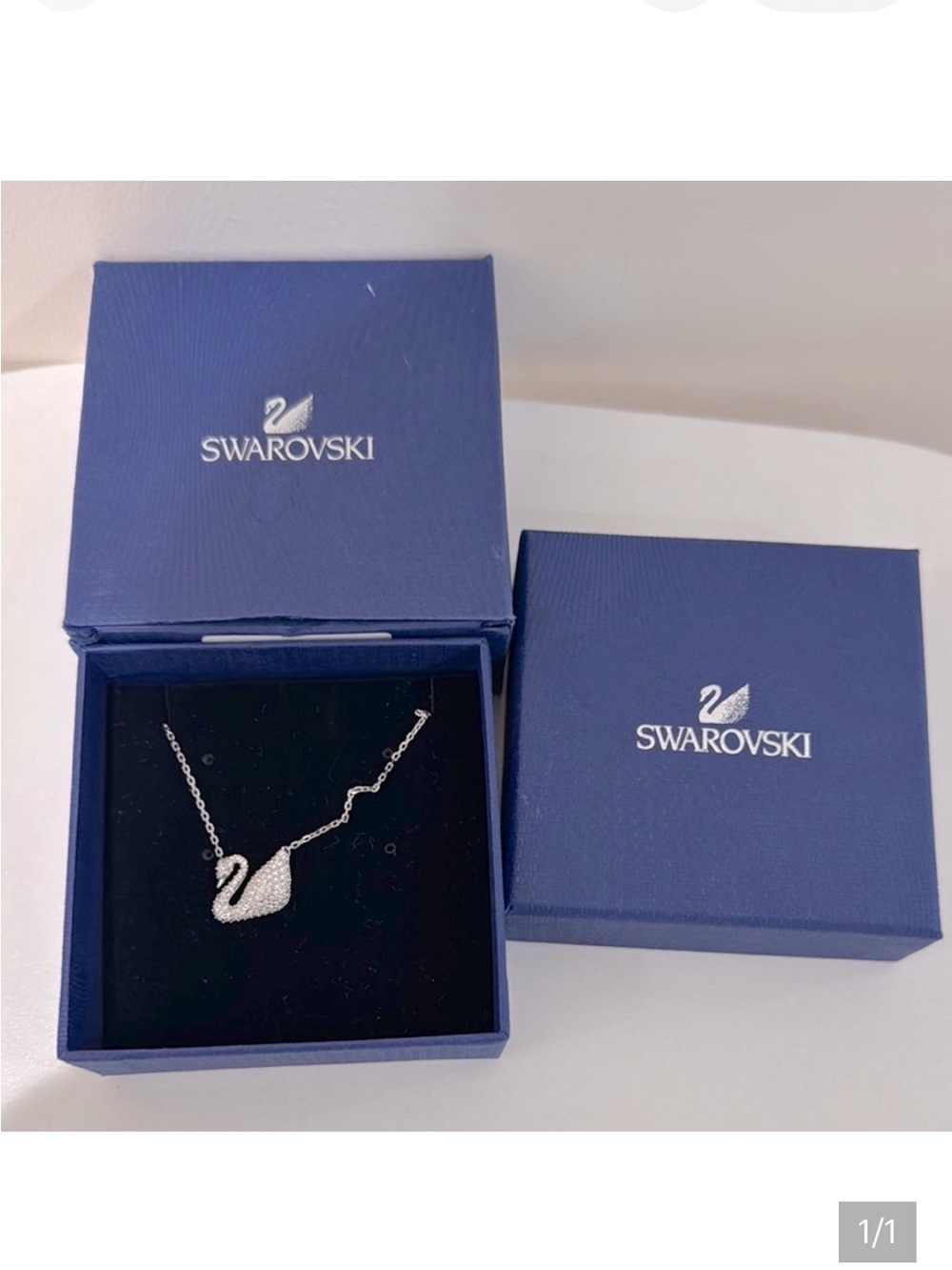 Swarovski Silver Crystal Swan Necklace - Silver Iconic